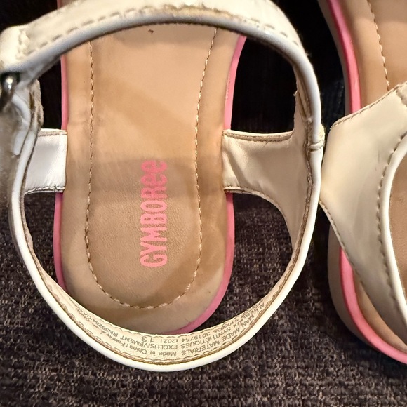 Gymboree Kids Sandals with Heart Accents - Pink, Yellow, Blue/size 13 - Picture 2 of 10